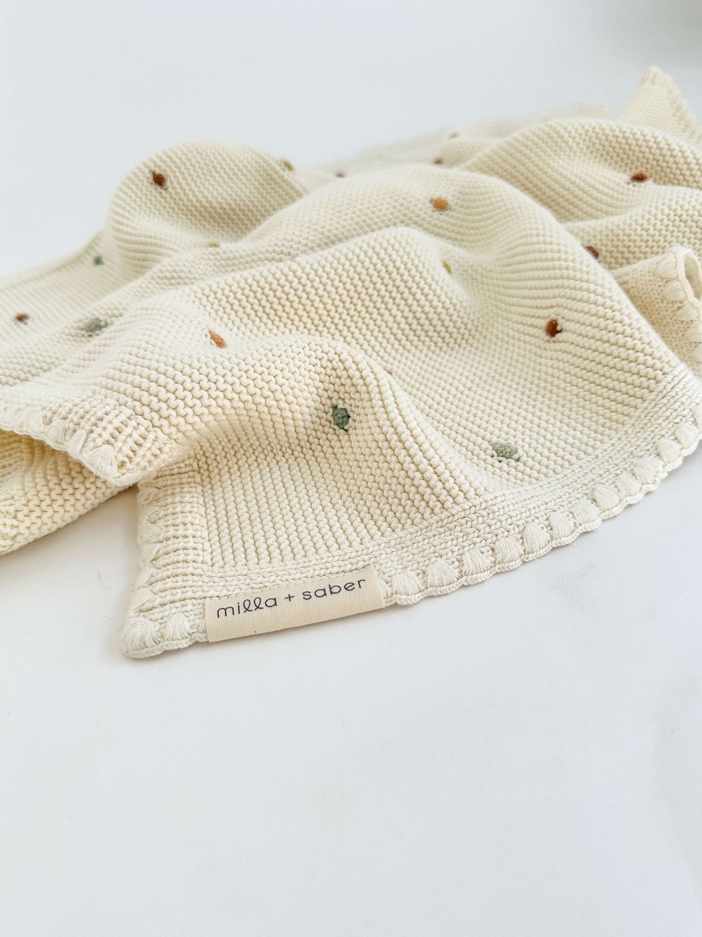 Organic Cotton Heirloom Baby Blanket | Polka Dot Dreams