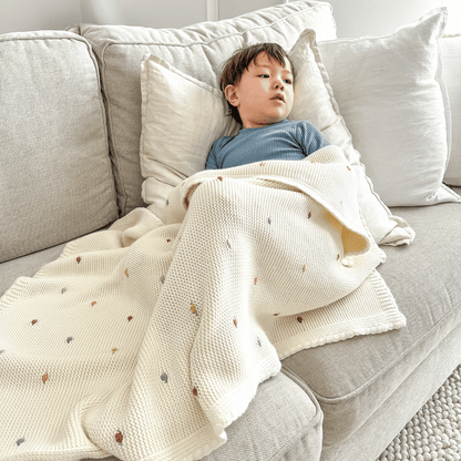 Organic Cotton Heirloom Baby Blanket | Polka Dot Dreams