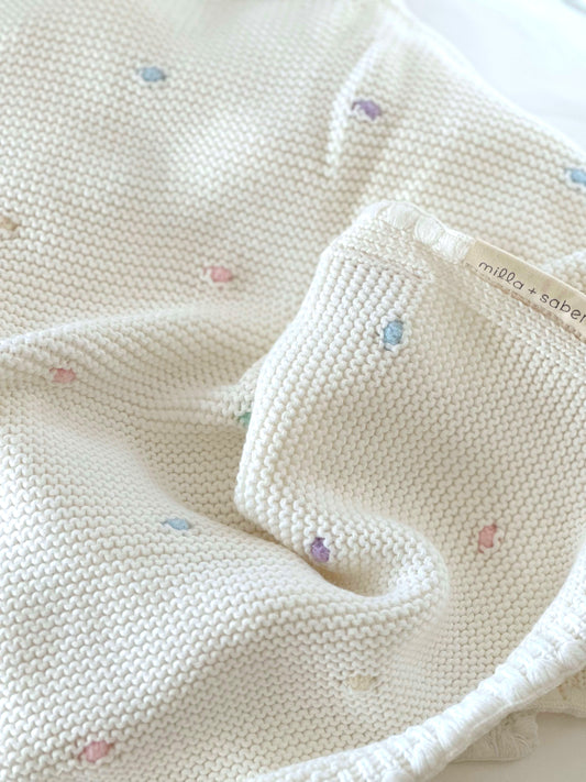Organic Cotton Heirloom Baby Blanket | Confetti