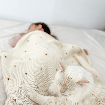 Organic Cotton Heirloom Baby Blanket | Polka Dot Dreams